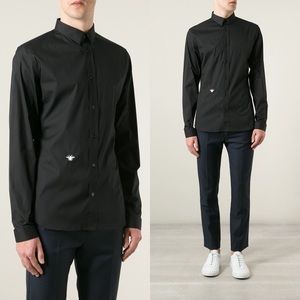 Dior Homme Embroidered Bee Shirt In Black 38